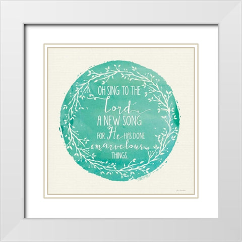 New Song White Modern Wood Framed Art Print with Double Matting by Moulton, Jo