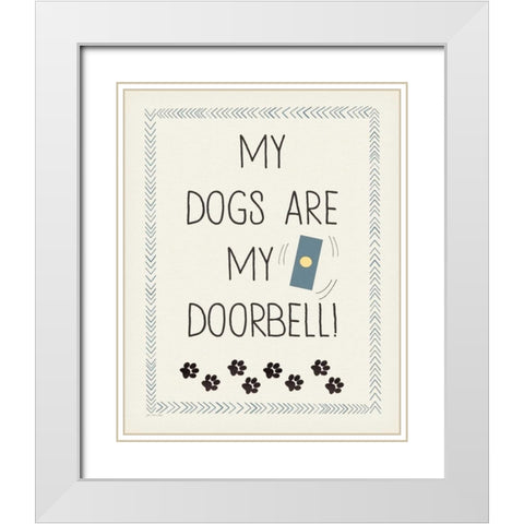 Doorbell White Modern Wood Framed Art Print with Double Matting by Moulton, Jo