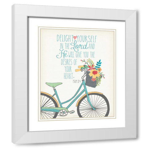 Delight White Modern Wood Framed Art Print with Double Matting by Moulton, Jo