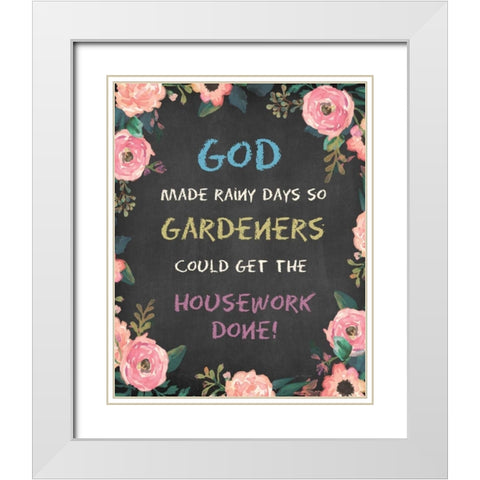 God Made - Floral White Modern Wood Framed Art Print with Double Matting by Moulton, Jo