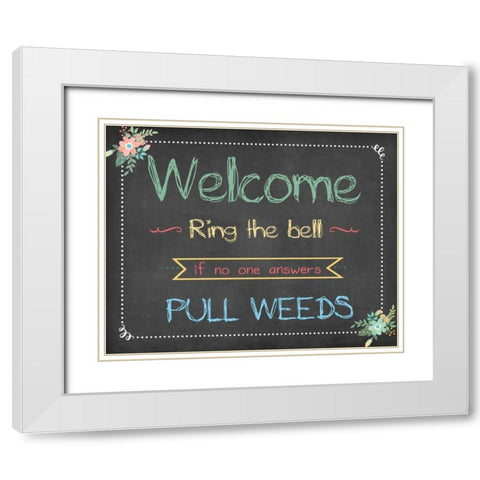 Welcome Garden II White Modern Wood Framed Art Print with Double Matting by Moulton, Jo