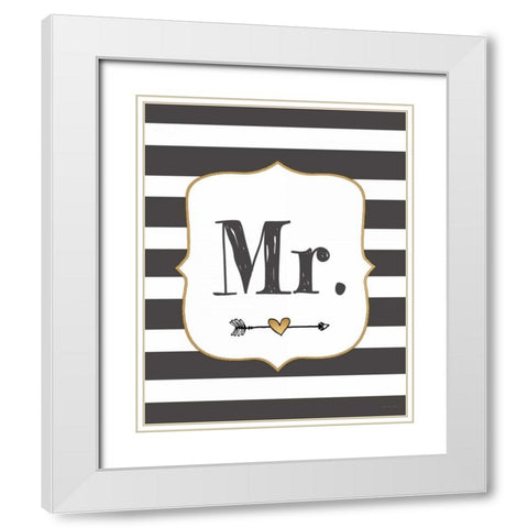 Mr. White Modern Wood Framed Art Print with Double Matting by Moulton, Jo