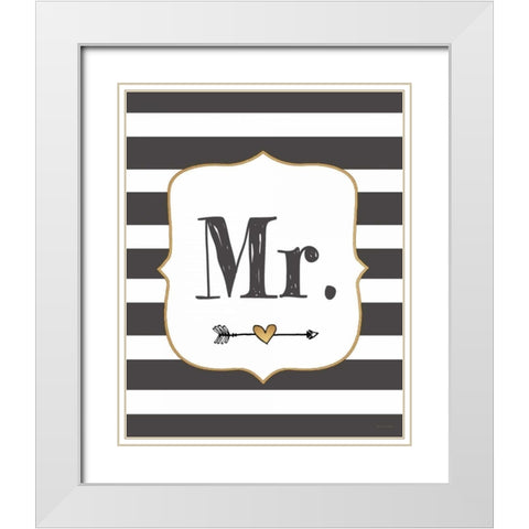 Mr. White Modern Wood Framed Art Print with Double Matting by Moulton, Jo