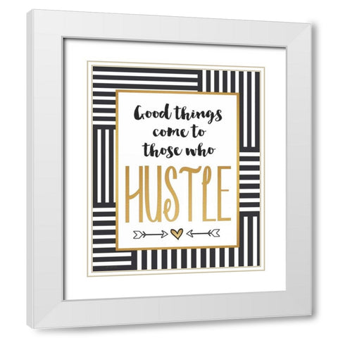 Hustle White Modern Wood Framed Art Print with Double Matting by Moulton, Jo