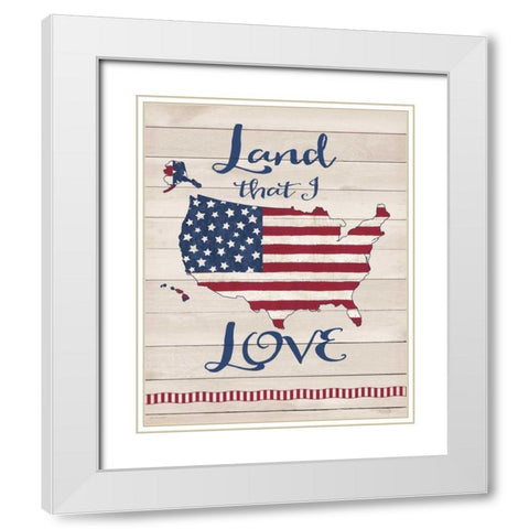 Land I Love White Modern Wood Framed Art Print with Double Matting by Moulton, Jo