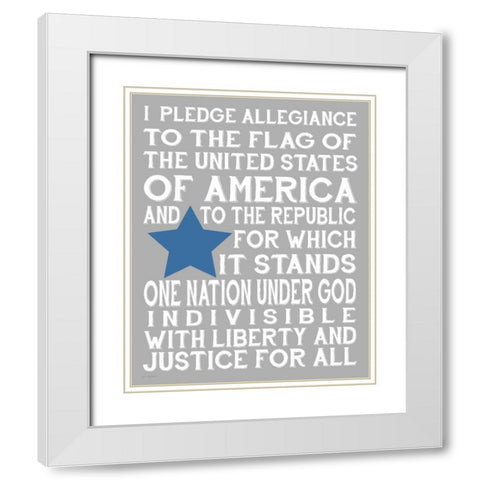 Pledge III White Modern Wood Framed Art Print with Double Matting by Moulton, Jo