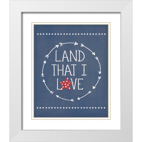 Land I Love White Modern Wood Framed Art Print with Double Matting by Moulton, Jo