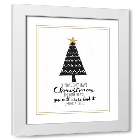 A Christmas Heart White Modern Wood Framed Art Print with Double Matting by Moulton, Jo