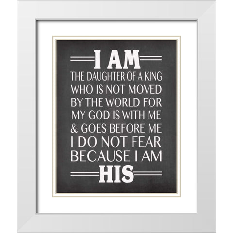I am His Daughter White Modern Wood Framed Art Print with Double Matting by Moulton, Jo