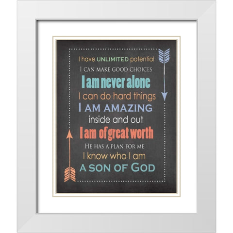 Son of God White Modern Wood Framed Art Print with Double Matting by Moulton, Jo