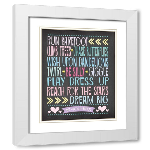 Run Barefoot White Modern Wood Framed Art Print with Double Matting by Moulton, Jo