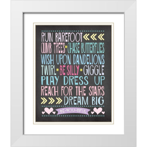 Run Barefoot White Modern Wood Framed Art Print with Double Matting by Moulton, Jo