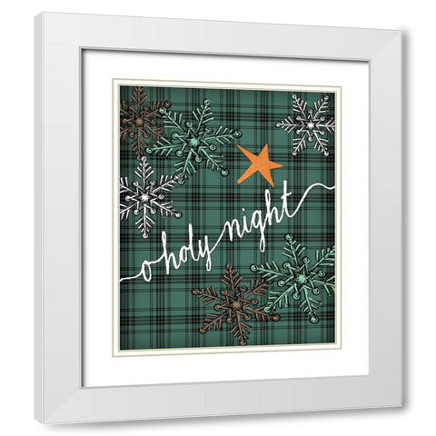 O Holy Night Plaid White Modern Wood Framed Art Print with Double Matting by Moulton, Jo