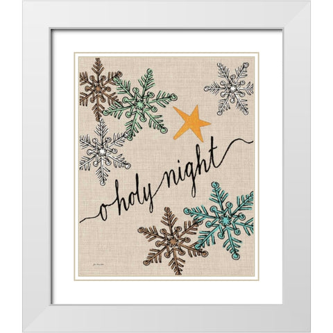 O Holy Night - Linen White Modern Wood Framed Art Print with Double Matting by Moulton, Jo