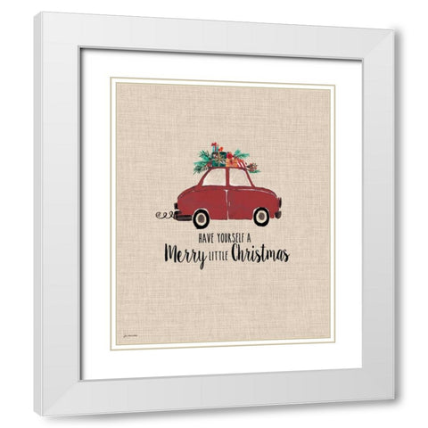 Merry Little Christmas White Modern Wood Framed Art Print with Double Matting by Moulton, Jo