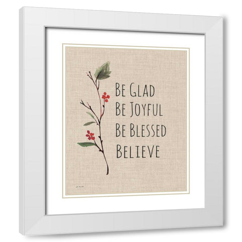Believe White Modern Wood Framed Art Print with Double Matting by Moulton, Jo