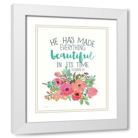 Beautiful White Modern Wood Framed Art Print with Double Matting by Moulton, Jo
