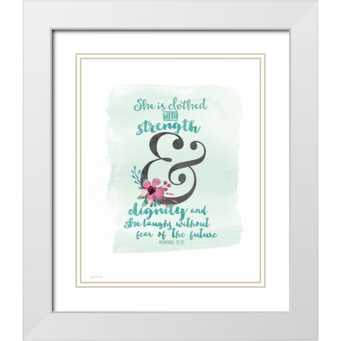 Strength and Dignity White Modern Wood Framed Art Print with Double Matting by Moulton, Jo