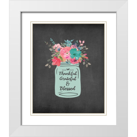 T G and Blessed White Modern Wood Framed Art Print with Double Matting by Moulton, Jo