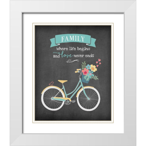 Family Begins White Modern Wood Framed Art Print with Double Matting by Moulton, Jo