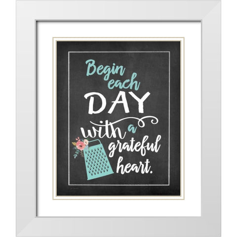 Begin Each Day White Modern Wood Framed Art Print with Double Matting by Moulton, Jo