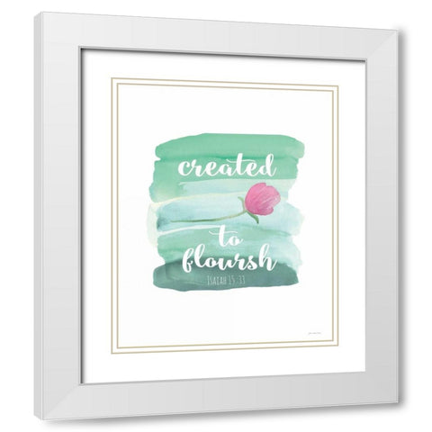 Flourish White Modern Wood Framed Art Print with Double Matting by Moulton, Jo