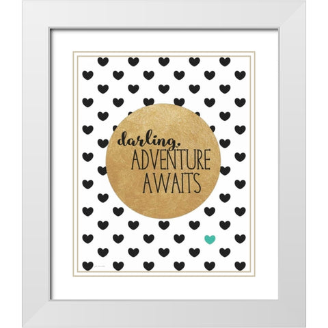 Adventure Awaits White Modern Wood Framed Art Print with Double Matting by Moulton, Jo