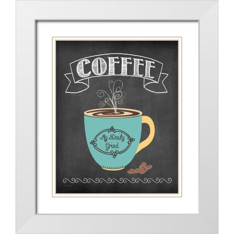 Daily Grind White Modern Wood Framed Art Print with Double Matting by Moulton, Jo