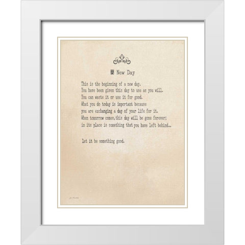 A New Day White Modern Wood Framed Art Print with Double Matting by Moulton, Jo