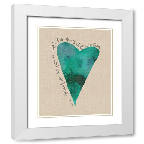 Pure in Heart White Modern Wood Framed Art Print with Double Matting by Moulton, Jo
