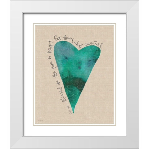 Pure in Heart White Modern Wood Framed Art Print with Double Matting by Moulton, Jo