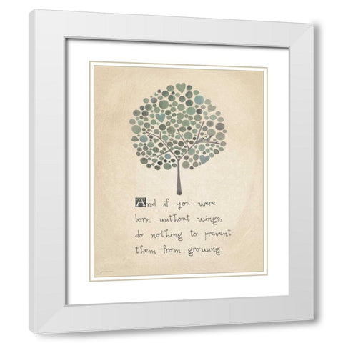 Wings White Modern Wood Framed Art Print with Double Matting by Moulton, Jo