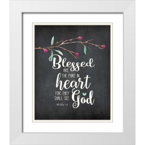 Pure Heart White Modern Wood Framed Art Print with Double Matting by Moulton, Jo