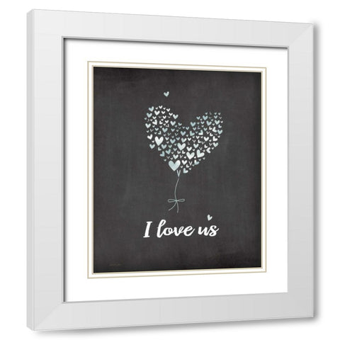 I Love Us White Modern Wood Framed Art Print with Double Matting by Moulton, Jo