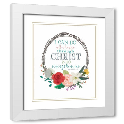 Strength White Modern Wood Framed Art Print with Double Matting by Moulton, Jo