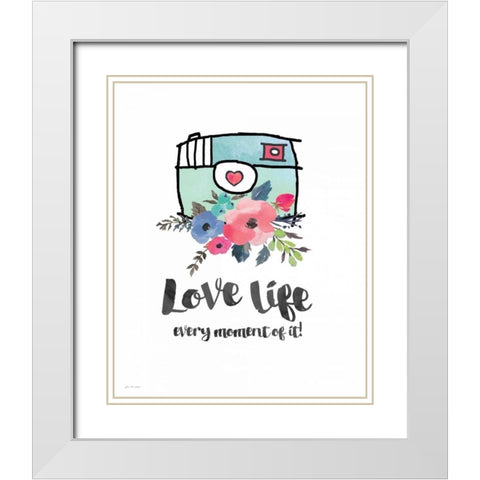 Love Life White Modern Wood Framed Art Print with Double Matting by Moulton, Jo