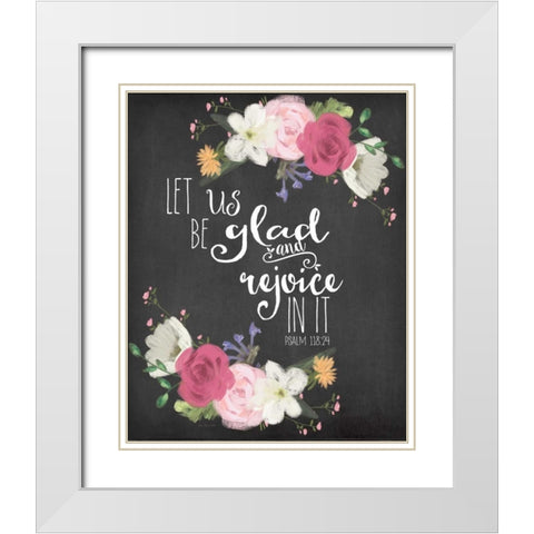 Let Us Rejoice White Modern Wood Framed Art Print with Double Matting by Moulton, Jo