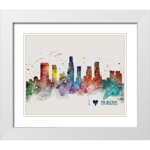 LA White Modern Wood Framed Art Print with Double Matting by Moulton, Jo