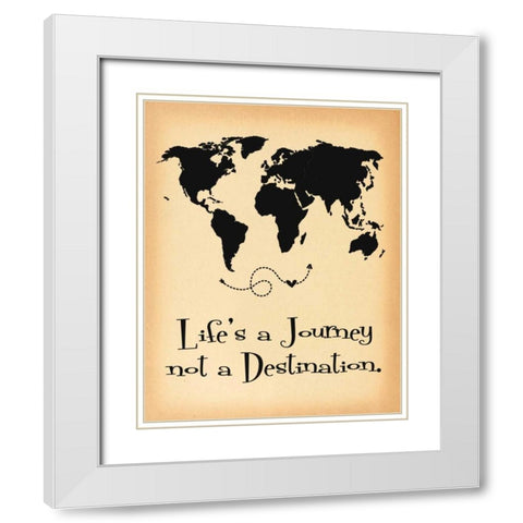 Lifes a Journey Parchment White Modern Wood Framed Art Print with Double Matting by Moulton, Jo
