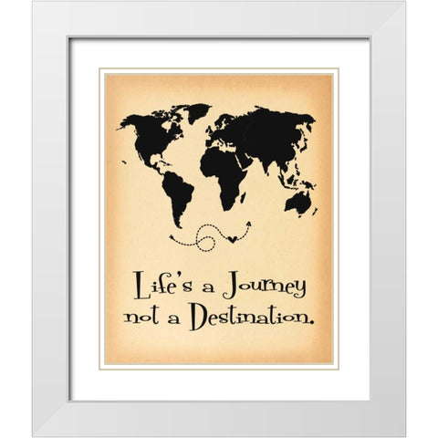 Lifes a Journey Parchment White Modern Wood Framed Art Print with Double Matting by Moulton, Jo