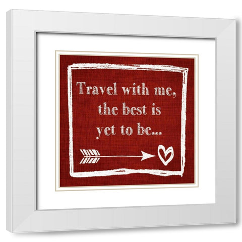 Travel With Me White Modern Wood Framed Art Print with Double Matting by Moulton, Jo