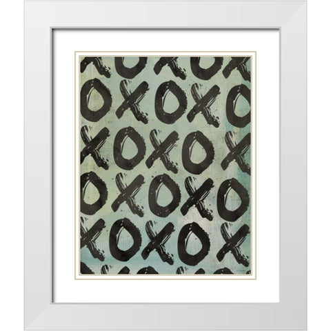 XOXO White Modern Wood Framed Art Print with Double Matting by Moulton, Jo