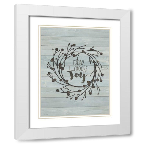 Choose Joy White Modern Wood Framed Art Print with Double Matting by Moulton, Jo