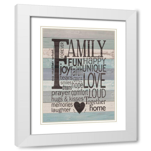 Family White Modern Wood Framed Art Print with Double Matting by Moulton, Jo