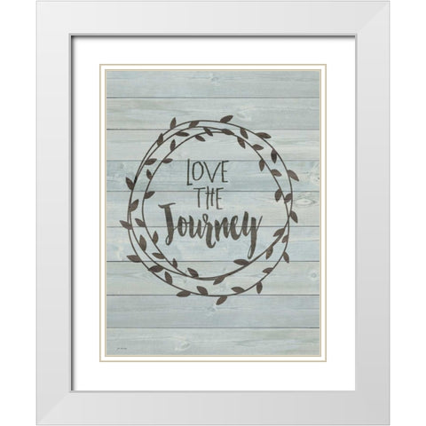 Love the Journey White Modern Wood Framed Art Print with Double Matting by Moulton, Jo