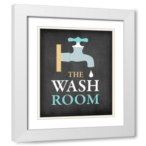 The Wash Room White Modern Wood Framed Art Print with Double Matting by Moulton, Jo