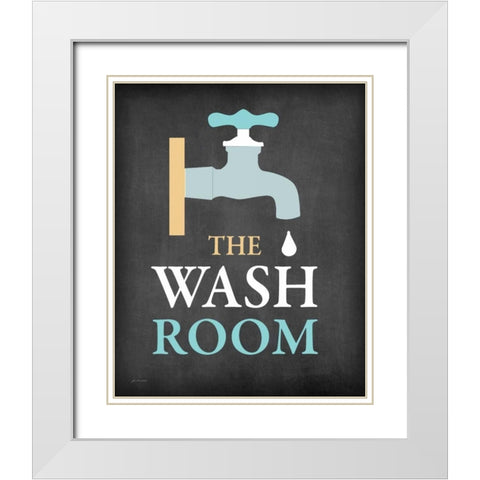 The Wash Room White Modern Wood Framed Art Print with Double Matting by Moulton, Jo