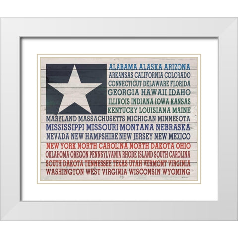All the States White Modern Wood Framed Art Print with Double Matting by Moulton, Jo