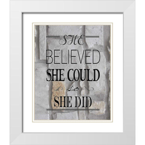 Believed Rock White Modern Wood Framed Art Print with Double Matting by Moulton, Jo