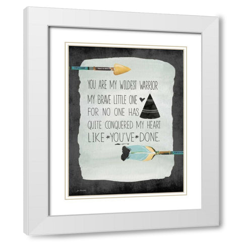 Brave Warrior White Modern Wood Framed Art Print with Double Matting by Moulton, Jo